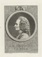 Portrait of Jean-Baptiste Lemoyne, JB Lemoine le fils., print, printmaker: Nicolas-Gabriel Dupuis,