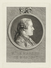 Portrait of Abel François Poisson, Mr. le marquis de Marigny., print, printmaker: Charles Nicolas