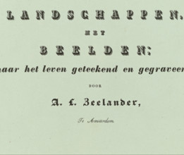 Text sheet for a series of landscapes by Abraham Lion Zeelander, Six landscapes, with images drawn