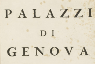 Palazzi di Genova, album page, title page, text sheet, Title page of the second volume with