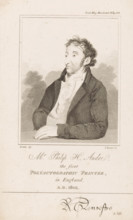 Mr. Philip H. Andre the first polyautographic printer, in England ad 1801., Portrait of Philip H.