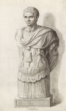 T. Hostilius, Sculpture of Tullus Hostilius, print, album page, Series number, 2, 98, Classical