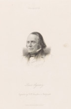 Portrait of Louis Agassiz, print, Portrait of Louis Agassiz. His name in the lower margin.,