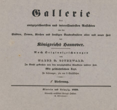 Cover with three prints of places and buildings in the Kingdom of Hannover, Gallery of historical