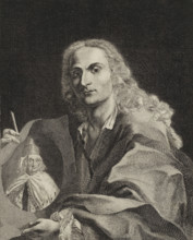 Portrait of an unknown artist, possibly Giovanni Marco Pitteri or Gregorio Lazzarini, print,