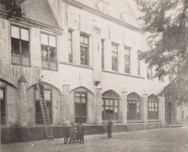 View of the former residence of the abbot in the inner courtyard of the Abbey in Middelburg, 1894,