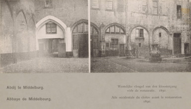 Western wing of the cloister before restoration, 1890, Aile occidentale du cloître, Western wing of