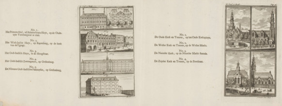 View of the Oude Kerk, the Westerkerk, the Noorderkerk and the Zuiderkerk in Amsterdam (right