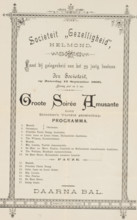 Invitation and program of the 'Groote Soirée Amusante' on the occasion of the twenty-fifth