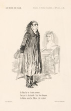 Poet standing in interior with papers in his hand, People from Paris, Les gens de Paris, print,