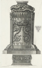 Tripod with ouroborus and vase with putti, Vases, candlesticks, gravestones, sarcophagi, tripods,