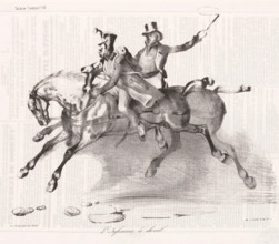 Horseback infantry, Caricature of mounted infantry, Comic events from everyday life, Comic gallery,