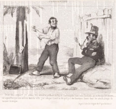 Two soldiers have a chat., Constantine, cartoon, A French soldier has a chat with his sergeant