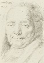 Portrait bust of Rembrandt's mother, print, printmaker: Honoré Coussin, Paris, after design by