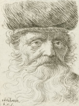Head of an old man with a beard, print, printmaker: Honoré Coussin, France, after design by