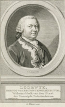 Portrait of Louis Ernest, Duke of Brunswick-Wolfenbüttel, Louis, print, Bust facing right of Louis