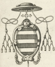 Coat of arms of Cardinal Petrus Aloysius Carafa, print, book illustration, Coat of arms of Cardinal