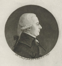 Portrait of Cornelis van Lennep, print, physionotrace, Portrait in a round frame of Cornelis van
