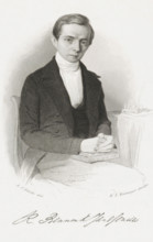 Portrait of Roelof Bennink Janssonius, print, minister and poet. He is seated on a chair next to a
