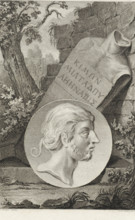 Medallion with the portrait of the Athenian statesman Cimon, print, printmaker: Reinier Vinkeles