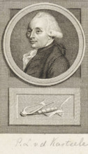 Portrait of Pieter Leonard van de Kasteele, print, representative, lawyer and poet. Below the