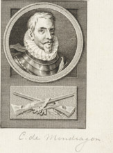 Portrait of Cristóbal de Mondragón y Otalora, print, Spanish army commander in the Netherlands.