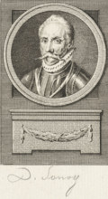 Portrait of Diederik van Sonoy, print, governor of the Northern Quarter, where he fought against