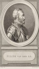Portrait of Filips van der Aa, print, book illustration, commander in Gorinchem and one of the
