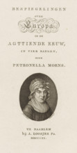 Portrait of Dutch poet Petronella Moens, Title page for: P. Moens, Reflections on Europe in the
