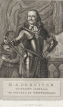 Portrait of Michiel Adriaenszoon de Ruyter, print, Portrait of Lieutenant Admiral Michiel