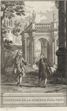 The Advantage of Science. Fable CLXI, The Usefulness of Science, print, Two men in conversation in