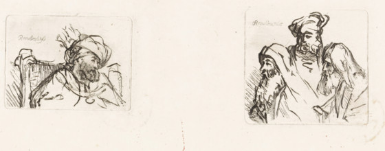 Representations of men with beards, Various thoughts engraved in copper after the original drawings