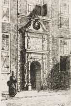 Lazaruspoort in Gouda, print, printmaker: Gijsbertus Johannes Verspuy, Netherlands, 1833 - 1862,