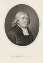 Portrait of Ewaldus Kist, print, minister in Dordrecht., printmaker: attributed to workshop of