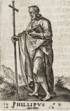 Phillipus, St. Philip, Christ and the twelve apostles, and St. Paul, print, book illustration,