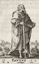 St. Paul of Tarsus, Pavlos, Christ and the twelve apostles, and St. Paul, print, book illustration,