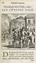 Event on July 8, 1647 during the Neapolitan Uprising, print, book illustration, Rebels in Naples
