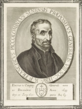 Portrait of the Italian priest Francesco Piccolomini, print, book illustration, On the left page