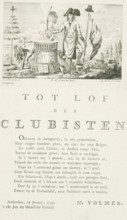 In Praise of the Clubists, Membership Certificate of the Clubists, 1795, print, membership