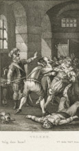 Murder of Floris V, 1296, print, historical print, Gerard van Velzen murders Count Floris V.,