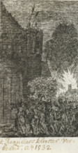 Reguliersklooster in Amsterdam burned, 1532, 't Reguliersklooster burned: Ao 1532, print, history