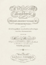 Title page for: Georg Gesner, Christian handbook containing prayers, reflections, and meditations,