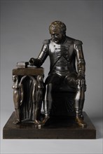Moutony, "L'Empereur Napoléon Ier assis à une table, étudiant une carte de l'Europe"