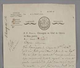 Lettre signée par Pierre-François Percy