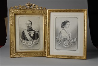 Portaits de Napoléon III et de l'Impératrice Eugénie