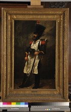Auguste Raffet (attribué à). Portrait d'un Sapeur de la garde impériale de Napoléon III