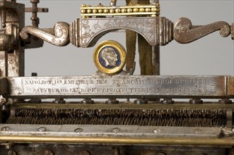 Miniaturisation d'un métier à tisser (détail), époque Premier Empire