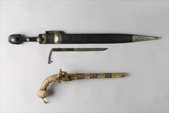 Poignard et pistolet à silex caucasiens, 19e siècle