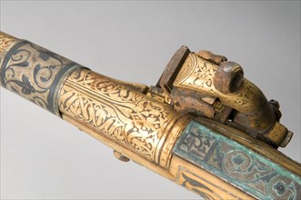 Pistolet à silex caucasien du 19e siècle (détail)