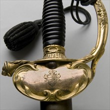 Détail d'épée type 1817 à ciselures, de Général de brigade, époque Second Empire